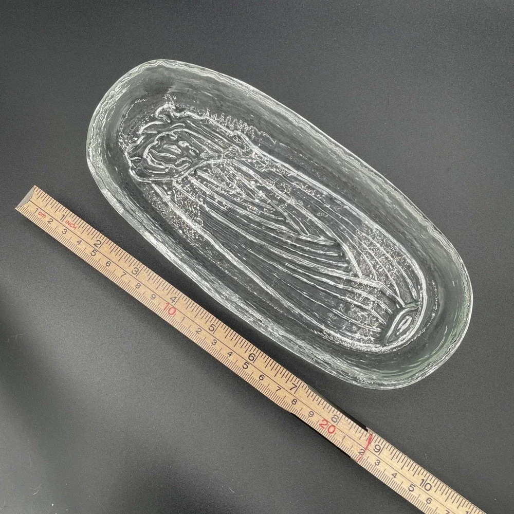 Vintage Pilgrim Glass Celery Dish Relish Tray Clear Heavy Pressed Art Glass 1970